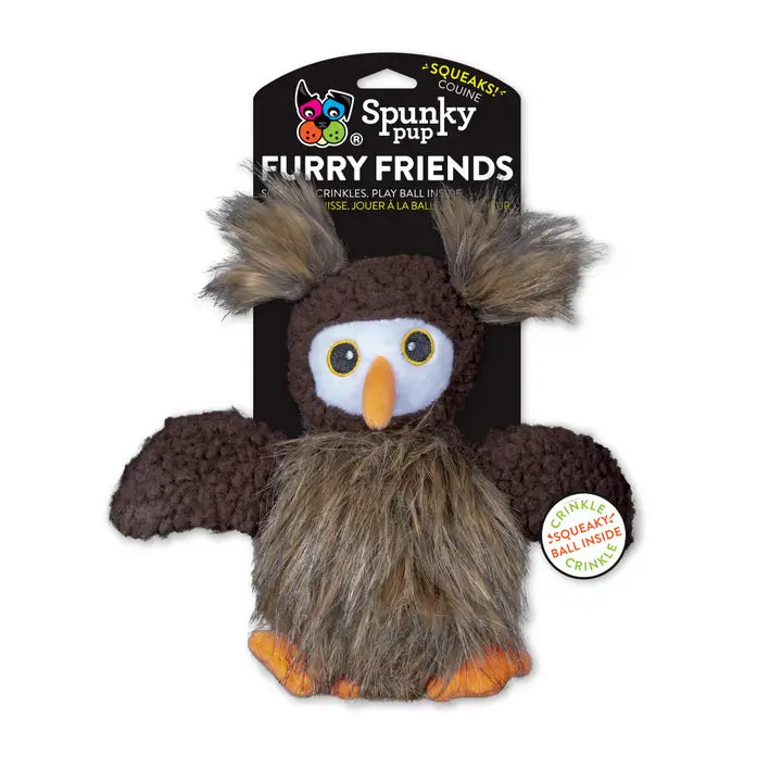 Furry Friends 2-in-1 Plush and Ball Squeaker Owl
