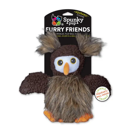 Furry Friends 2-in-1 Plush and Ball Squeaker Owl