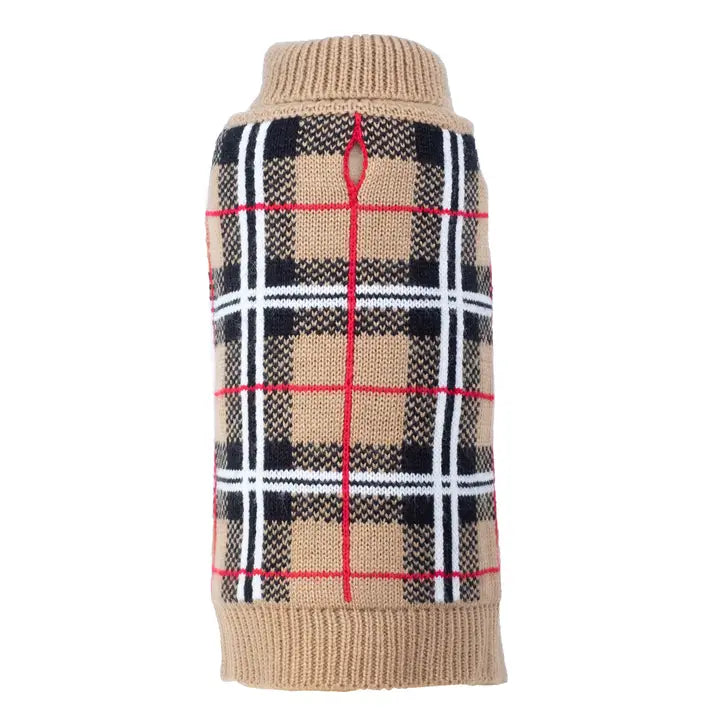 Tan Plaid Sweater Medium