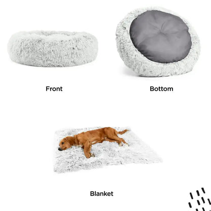 Donut Shag Bundle Bed and Blanket Frost 23"x23"