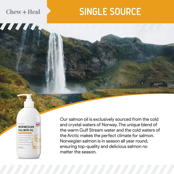 Norwegian Salmon Oil Skin & Coat Supplement For Dogs & Cats