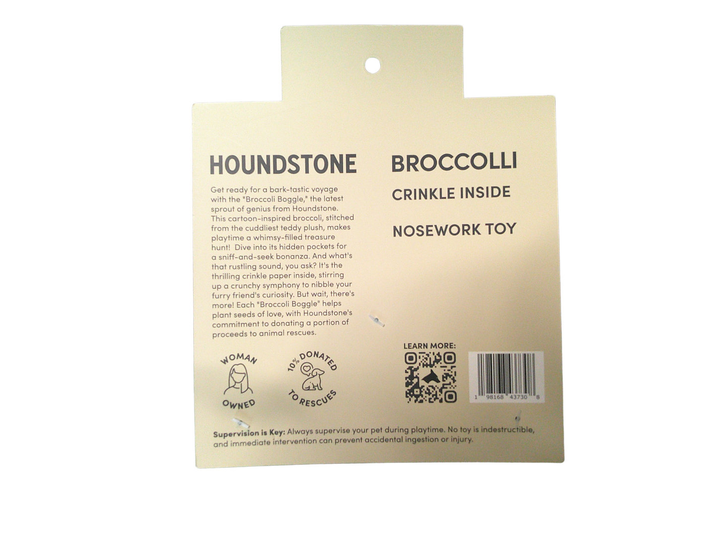 Houndstone &Co. Extra Durable Dog Toy With Crinkle 'Broccolli'