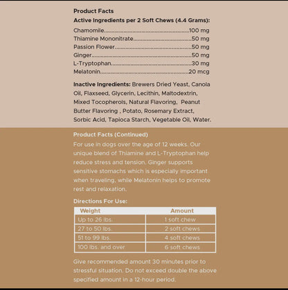 Anxiety + Stress Peanut Butter Treats Chew+Heal