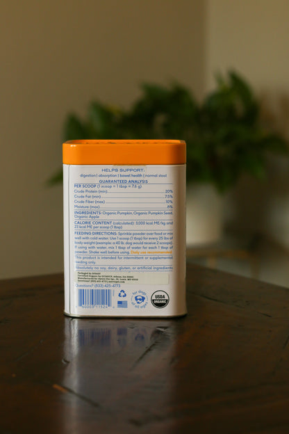 Organic Pumpkin Fiber Powder, Digestive Supplement For Dogs