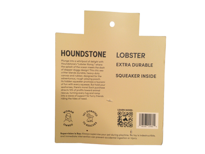 Houndstone &Co. Extra Durable Dog Toy With Squeaker 'Lobster'