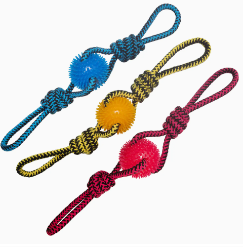 Snugarooz Spikey Baby Rope Dog Toy Assorted Colors 19"