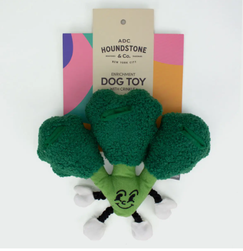 Houndstone &Co. Extra Durable Dog Toy With Crinkle 'Broccolli'