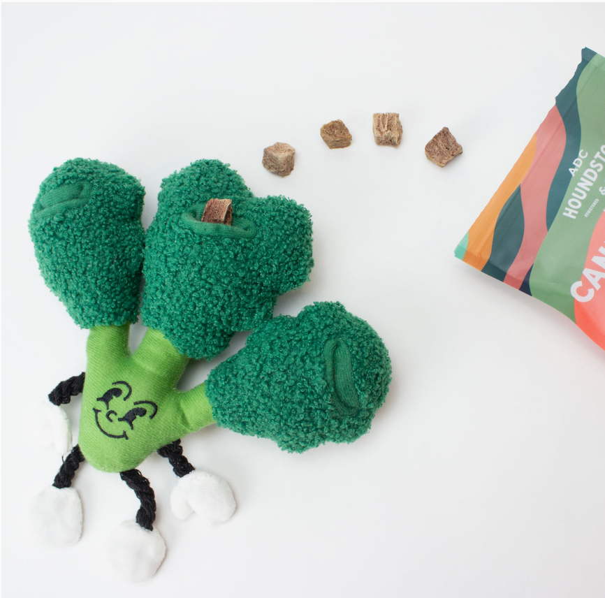 Houndstone &Co. Extra Durable Dog Toy With Crinkle 'Broccolli'