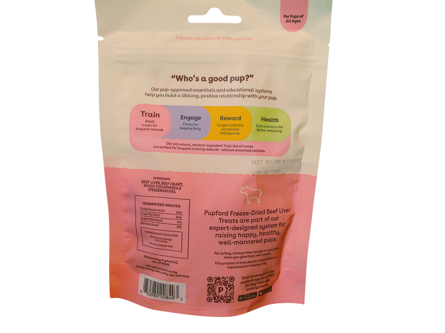 Pupford Freeze-Dried Beef Liver Training Treats For Dogs 2oz