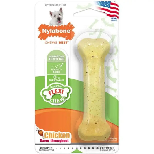 Nylabone Flexi Chew Dog Bone - Chicken Flavor