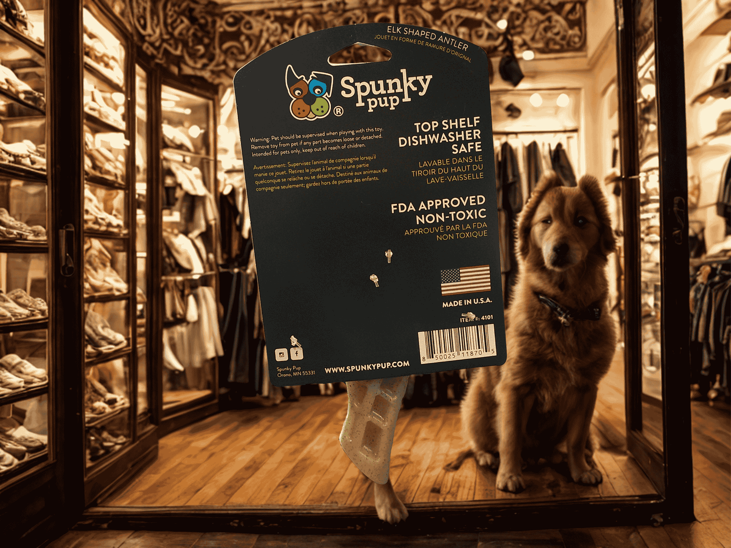 Spunky pup "The Antler" Dental Bone Chew Chicken Flavored.